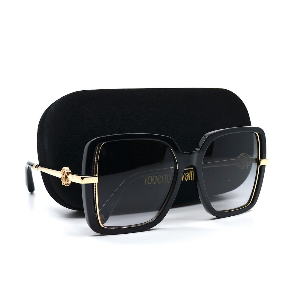 ROBERTO CAVALLI SRC007 BLACK GOLD GREY GRADIENT AUTHENTIC SUNGLASSES - Picture 11 of 12